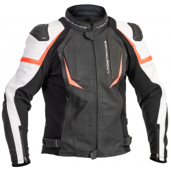 Δερμάτινο μπουφάν μηχανής Lindstrands Sanden Black/White