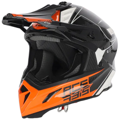 Κράνος motocross ACERBIS  STEEL CARBON WHITE/ORANGE