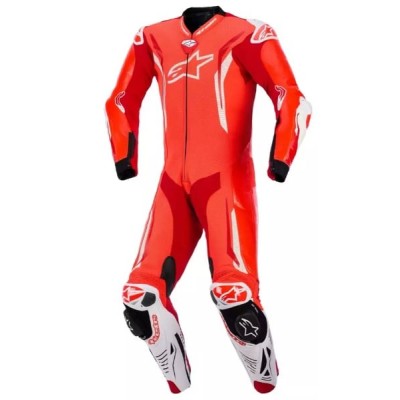 Δερμάτινη στολή μηχανής ALPINESTARS GP TECH V5 FLUO RED/WHITE