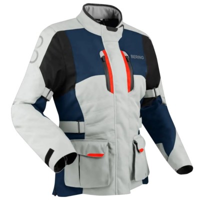 Γυναικείο μπουφάν μηχανής BERING Siberia Grey/Blue/Red