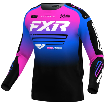 Μπλούζα motocross FXR CLUTCH MX25 BLACK/BLUE/PINK