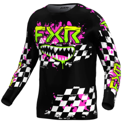 Παιδική μπλούζα motocross FXR CLUTCH MX25 BLACK/BLUE/PINK