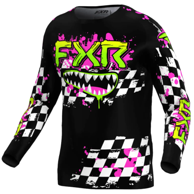 Παιδική μπλούζα motocross FXR CLUTCH MX25 BLACK/BLUE/PINK