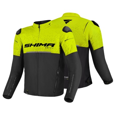Μπουφάν μηχανής SHIMA DRIFT  BLACK/YELLOW FLUO
