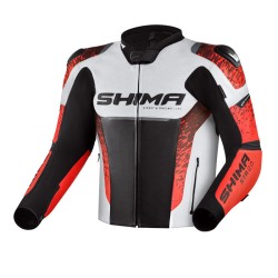 Δερμάτινο μπουφάν μηχανής SHIMA STR 2.0 RED FLUO
