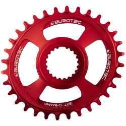 Δίσκος ποδηλάτου BURGTEC Oval Shimano Direct Mount Thick Thin Chainring - 32T - Race Red Δίσκος ποδηλάτου BURGTEC Oval Shimano Direct Mount Thick Thin Chainring - 32T - Race Red