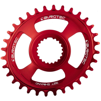 Δίσκος ποδηλάτου BURGTEC Oval Shimano Direct Mount Thick Thin Chainring - 32T - Race Red