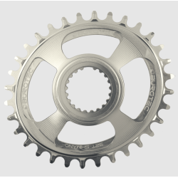 Δίσκος ποδηλάτου BURGTEC Oval Shimano Direct Mount Thick Thin Chainring - 32T - Rhodium Silver