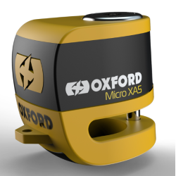 Κλειδαριά δισκόφρενου με συναγερμό OXFORD Micro XA5 - Yellow/Black Κλειδαριά δισκόφρενου με συναγερμό OXFORD Micro XA5 - Yellow/Black