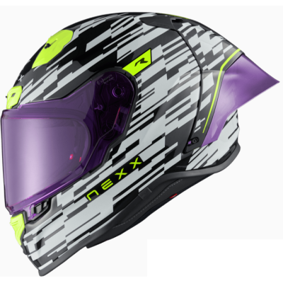 Κράνος μηχανής NEXX X.R3R GLITCH RACER WHITE/NEON