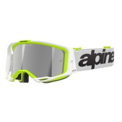 Μάσκα motocross ALPINESTARS VISION 8 WORDMARK WHITE YLLW FLUO Mirror SILVER Μάσκα motocross ALPINESTARS VISION 8 WORDMARK WHITE YLLW FLUO Mirror SILVER