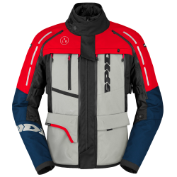 Υφασμάτινο μπουφάνη μηχανής SPIDI 4 SEASON V3 BLUE/ICE/RED