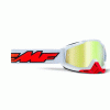 Μάσκα μηχανής motocross FMF PowerBomb Rocket White/Red TRUE GOLD 