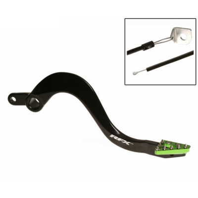 Μανέτα φρένου μηχανής πίσω RFX Pro ST Rear Brake Lever (Black/Green) - Kawasaki KX250 05-08