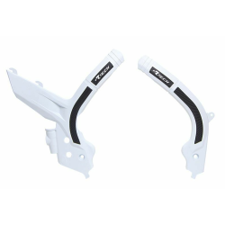 Προστασία πλαισίου μοτοσυκλέτας RACETECH Bi-material Frame Guard White/Black GASGAS 21-24 / Husq 16-22