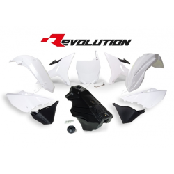 Κιτ πλαστικών RACETECH Revolution Plastic Kit + Gas Tank (Black/White) Yamaha YZ125/250 02-19