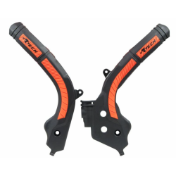 Προστασία πλαισίου μοτοσυκλέτας RACETECH Bi-material Frame Guard Black/Orange KTM 16-18