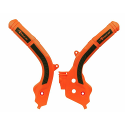 Προστασία πλαισίου μοτοσυκλέτας RACETECH Bi-material Frame Guard Orange/Black KTM EXC-F 17-19 / SX-F 16-18