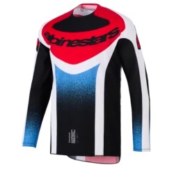 Μπλούζα motocross Alpinestars TECHSTAR KNIF BLACK WHITE RED