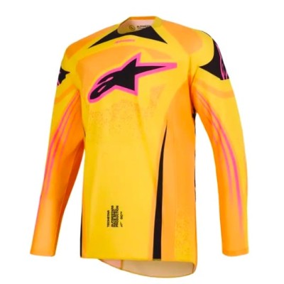 Μπλούζα motocross Alpinestars TECHSTAR NOMUR PURPLE/GREEN/PINK 