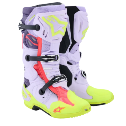 Μπότες μηχανής ALPINESTARS TECH 10 S-VENTED PURPLE/YELLOW/DIVA PINK