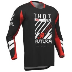 Μπλούζα motocross THOR LAUNCHMODE FUTURA BLK/RED