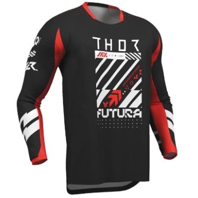 Μπλούζα motocross THOR LAUNCHMODE FUTURA BLK/RED
