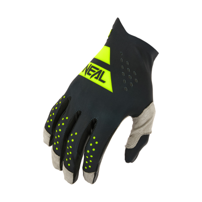 Γάντια μηχανής motocross O'NEAL PIN IT SLIP ON BLACK/NEON YELLOW