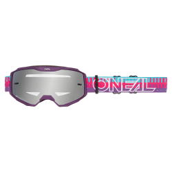 Μάσκα μηχανής motocross O'NEAL B-10 STRIPED PINK/PURPLE - SILVER MIRROR