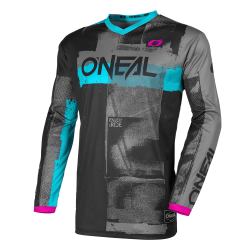 Γυναικεία μπλούζα motocross O`NEAL ELEMENT ROLLER BLACK/CYAN