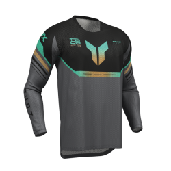 Μπλούζα motocross THOR LAUNCHMODE VENTED RAPTOR BLACK/CHAR