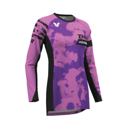 Γυναικεία μπλούζα motocross THOR LAUNCHMODE BLEACH BLACK/ORCHID