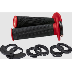 Χειρολαβές μοτοσυκλέτας DOMINO DOMINO D200 LOCK ON GRIPS BLACK/RED