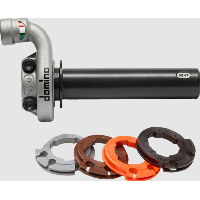 Κόκκαλο γκαζιού DOMINO KRK EVO THROTTLE CONTROL NO GRIPS SILVER