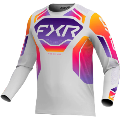 Μπλούζα motocross FXR PODIUM RELAY MX26 GREY/PURPLE TANG