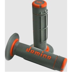 Χειρολαβές μοτοσυκλέτας DOMINO GRIPS DUALLY 1/2 WAF Grey/Orange Χειρολαβές μοτοσυκλέτας DOMINO GRIPS DUALLY 1/2 WAF Grey/Orange