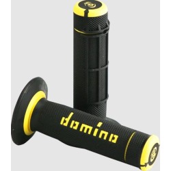 Χειρολαβές μοτοσυκλέτας DOMINO GRIPS DUALLY 1/2 WAF Black/Yellow Χειρολαβές μοτοσυκλέτας DOMINO GRIPS DUALLY 1/2 WAF Black/Yellow