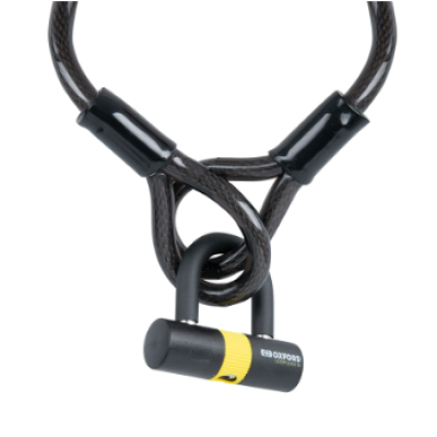 Αντικλεπτική κουλούρα μοτοσυκλέτας OXFORD Loop Lock 15 mm x 2,0 m + μίνι κλειδαριά Αντικλεπτική κουλούρα μοτοσυκλέτας OXFORD Loop Lock 15 mm x 2,0 m + μίνι κλειδαριά