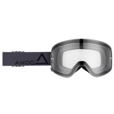 Γυαλιά Μοτοκρός AMOQ MX Goggles Vision Magnetic Dark Grey-Black - Clear