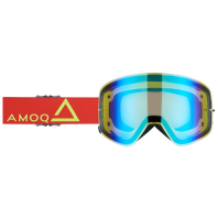 Γυαλιά Μοτοκρός AMOQ MX Goggles Vision Magnetic Red-HiVis - Gold Mirror