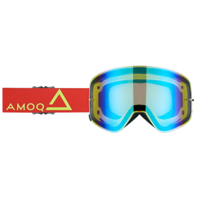 Γυαλιά Μοτοκρός AMOQ MX Goggles Vision Magnetic Red-HiVis - Gold Mirror