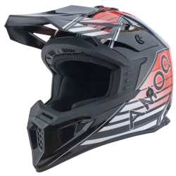 Κράνος Μοτοκρός AMOQ Meteor V2 Helmet Axis Μαύρο/Κόκκινο γυαλιστερό
