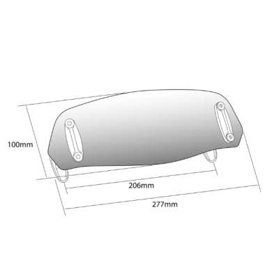 Ζελατίνα μηχανής Puig Clip-on 277x100mm Clear  - Ρυθμιζόμενη
