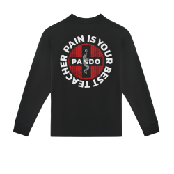 Μακρυμάνικο μπλουζάκι PANDO MOTO TOMMY PAIN BLACK - Oversized