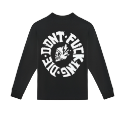 Μακρυμάνικη μπλούζα PANDO MOTO TOMMY DON’T DIE BLACK - Oversized