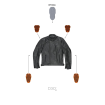 Μπουφάν μηχανής PANDO MOTO TWIN LEATHER BLACK thumb
