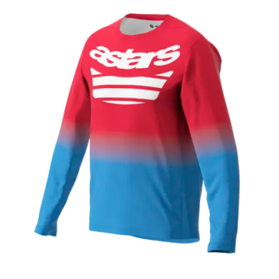 Μπλούζα ποδηλασίας ALPINESTARS LS A-DURA ASTARS 2.0 RED/BRIGHT BLUE