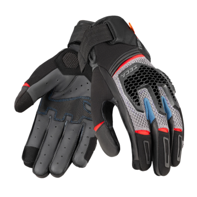 Γάντια μηχανής SECA GRAVEL GREY/BLUE/RED Γάντια μηχανής SECA GRAVEL GREY/BLUE/RED