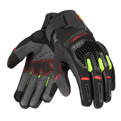 Γάντια μηχανής SECA GRAVEL BLACK/RED/FLUO YELLOW