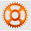 Δισκοβραχίονας ποδηλάτου BURGTEC Thick Thin Chainring για Shimano Direct Mount - 32T - Iron Bro Orange thumb